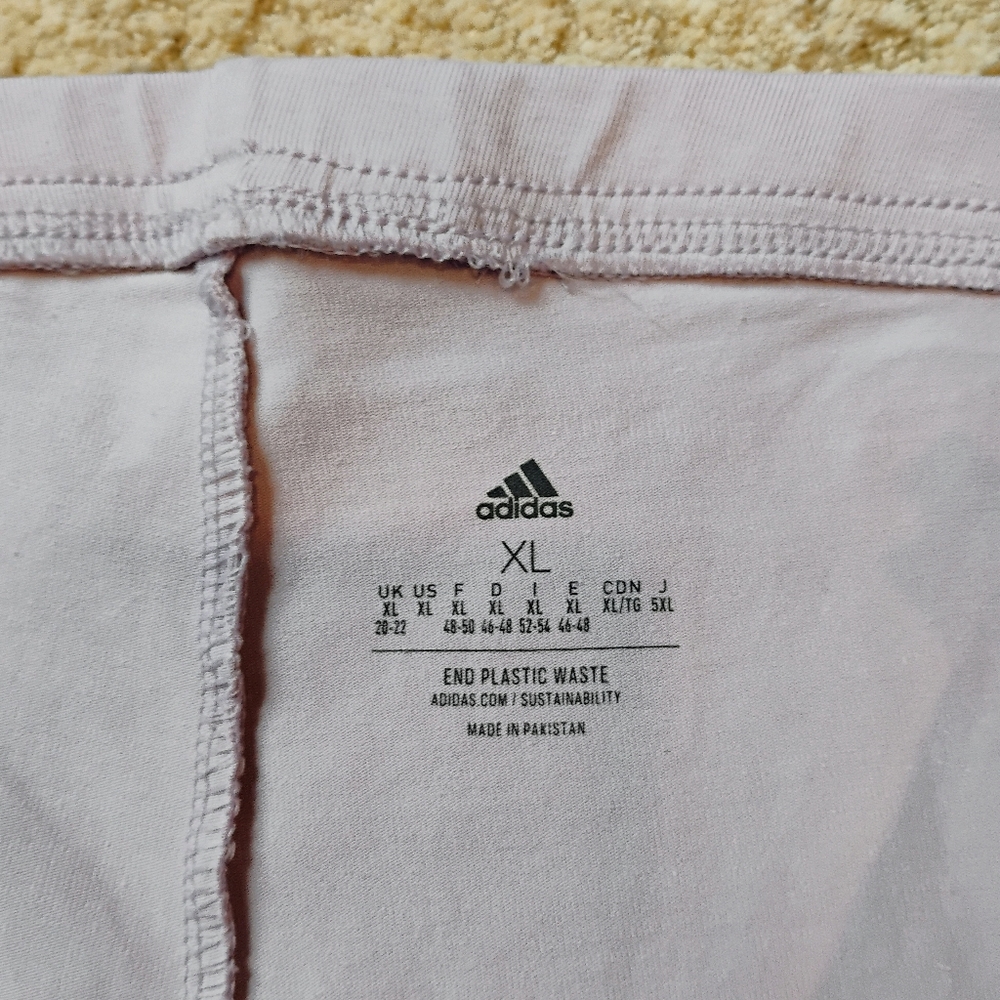 NWT XL Adidas 3 Stripes HW Legging Tight Fit Lavender Active Gym Workout Pants - Picture 3 of 7